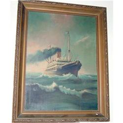 Steam boat oil on canvas marine #1646575