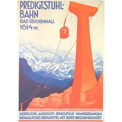 ORIGINAL L. 20s GERMAN SKI RESORT TRAVEL POSTER#1646583