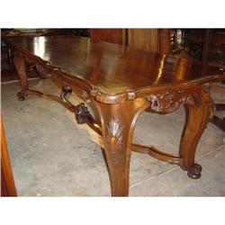 French Louis XV Style Walnut Wood Dining Table #1646597