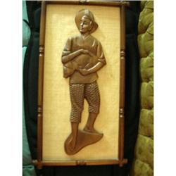 Flowing Male Carving Holding Pig on #1646631