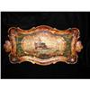 Image 1 : Italian Wooden Hand Painted Tray 19th Century #1657956