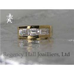 RHJ Three Cubic Zirconium stones Ring bezel set#1657998