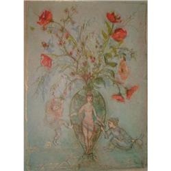 Sprites of the Grecian Urn litho by Edna Hibel #1658340