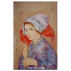 The Recorder  serigraph by Edna Hibel #1658351