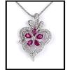 Image 1 : 14K WHITE GOLD RUBY AND DIAMOND PENDANT #1658492