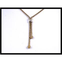 Modern 14K Yellow Gold Diamond Necklace #1658498