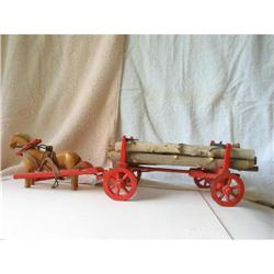 Folk Art  Model of Logging Wagon #1658570