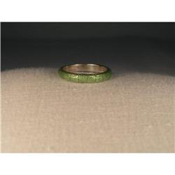 Hidalgo Silver Textured Turquoise Insert Band #1658608