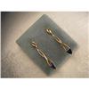 Estate 14K YG Sapphire Drop Chandelier Earrings#1658632
