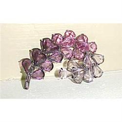 Sterling and rhinestone leaf pin #1658653