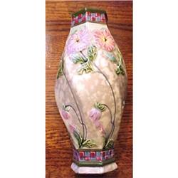 Majolica twisted floral pottery vase #1658657