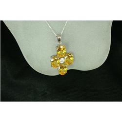 12ct Citrine Sterling Silver Necklace Pendant #1658718