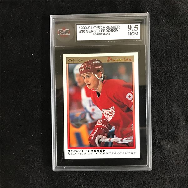 1990-91 OPC PREMIER #30 SERGEI FEDOROV Rookie Card (9.5 NGM)