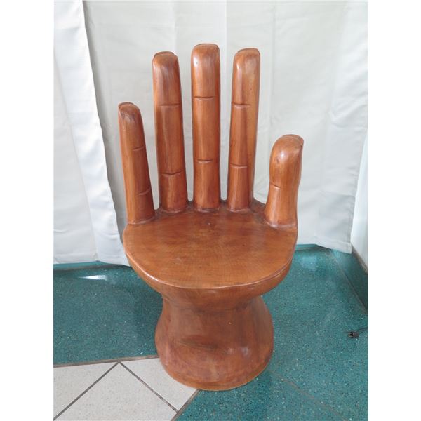 Wooden Carved Giant 'Hand' Chair, 41" Height