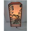 Image 1 : Vintage Koa Lamp w/ Monstera Leaf Accents, 28" Height