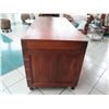 Image 10 : Wooden Desk with Inlaid Brass Filigree & Hardware, 59" x  29" x 31" H (cosmetic age blemishes)