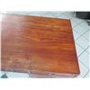 Image 20 : Wooden Desk with Inlaid Brass Filigree & Hardware, 59" x  29" x 31" H (cosmetic age blemishes)