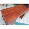 Image 22 : Wooden Desk with Inlaid Brass Filigree & Hardware, 59" x  29" x 31" H (cosmetic age blemishes)