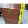 Image 26 : Wooden Desk with Inlaid Brass Filigree & Hardware, 59" x  29" x 31" H (cosmetic age blemishes)