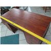 Image 27 : Wooden Desk with Inlaid Brass Filigree & Hardware, 59" x  29" x 31" H (cosmetic age blemishes)