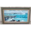 Image 1 : Framed Original Painting, 1983, Signed by Artist Joseph Pimental of Laie Point 22" x 37"
