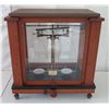 Image 1 : Antique Weight Scale in Glass Display Case 16.5"W x 9"D x 18"H