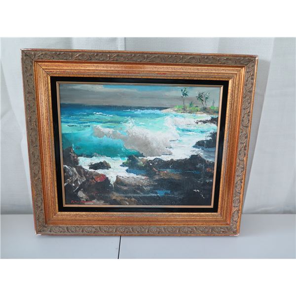Framed Original Painting, Signed by Artist Peter Hayward, (Framed 23x27), some damage as shown in pi