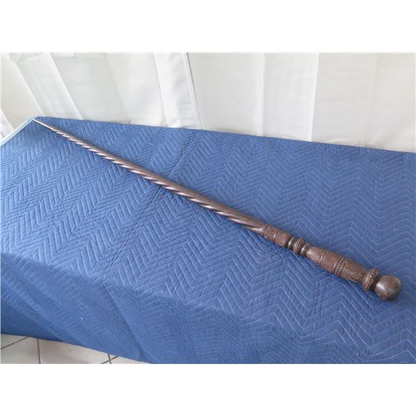 Carved Tapered Walking Stick, 66" Long