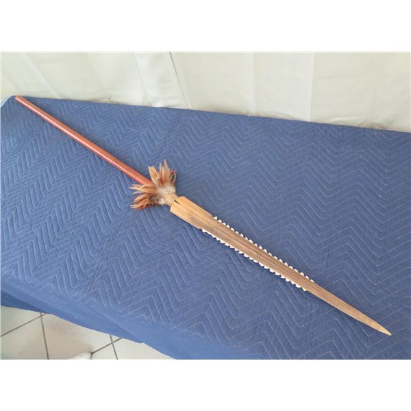 Spear w/ Swordfish Bill & Shark 's Teeth, 65" Long
