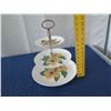 Image 10 : Vintage Santa Anita Ware 3-Tier Server w/ Yellow Hibiscus Motif 15" Tall