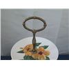 Image 3 : Vintage Santa Anita Ware 3-Tier Server w/ Yellow Hibiscus Motif 15" Tall