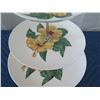 Image 4 : Vintage Santa Anita Ware 3-Tier Server w/ Yellow Hibiscus Motif 15" Tall
