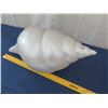 Image 5 : Qty 1 Large Silver-Tone Seashell, Plaster-Like Material31" L, 15"H