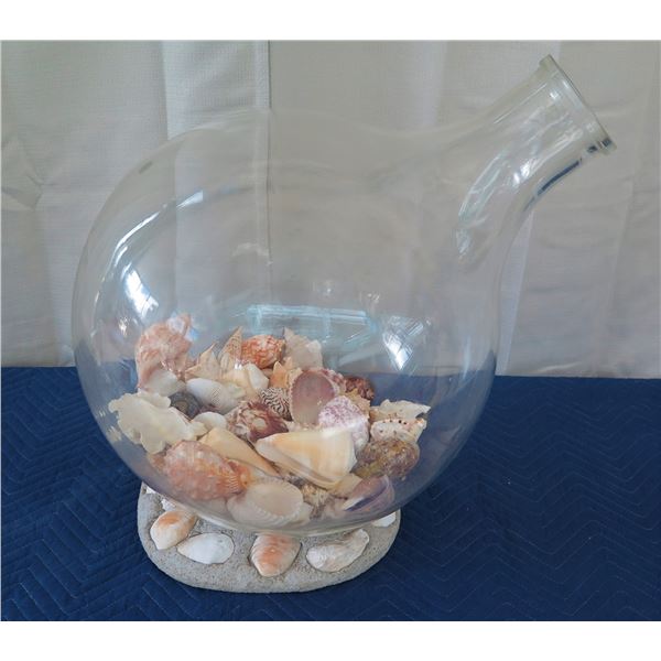 Very Large, Rare, Vintage 50-Liter Boiling Flask w/ Shells, 20” W, 32” High