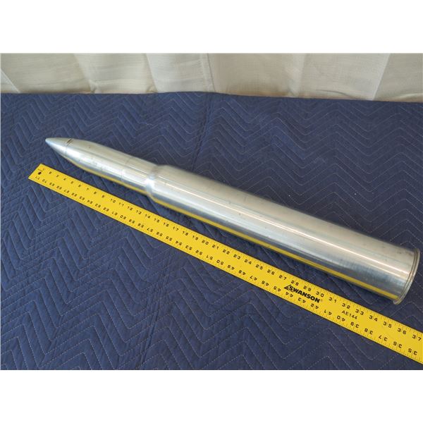 Navy Inert Shell 3", 35" Tall, 1944 (Nickel-Plated for Presentation)