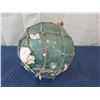 Image 1 : Large Vintage Glass Ball Float w/ Net & Barnacles, Approx. 15" Dia.