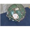 Image 2 : Large Vintage Glass Ball Float w/ Net & Barnacles, Approx. 15" Dia.