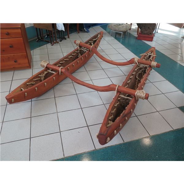 Double-Hull Canoe, 8 Feet Long, Was Used as Restaurant Display