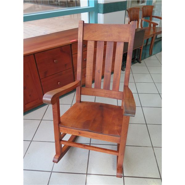 Martin & MacArthur Koa Rocking Chair, Signed, 1982 (Back Ht. 42")