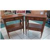 Image 1 : Pair of Burl Wood Side Tables 30.5" 16" x 36.5"H