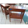 Image 7 : Pair of Burl Wood Side Tables 30.5" 16" x 36.5"H