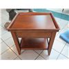 Image 1 : Wooden Side Table w/ Raised Edge 23" x 27" x 26"H