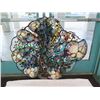 Image 1 : Stained Glass "Cornucopia" Wall Sculpture w/ Shells, Bottle Tops, Artist Daniel Tarr, 42"x50"