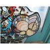 Image 2 : Stained Glass "Cornucopia" Wall Sculpture w/ Shells, Bottle Tops, Artist Daniel Tarr, 42"x50"