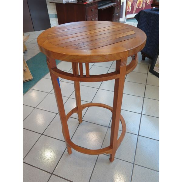 Round Wooden Bar-Height Bistro Table, 24" Dia, 40"H