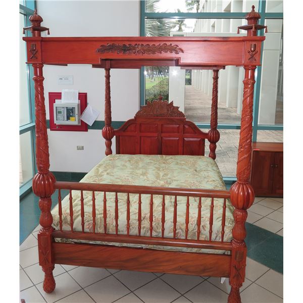 Rare Reproduction of Original Queen Kapiolani Bed in Kawananakoa Room of Iolani Palace, Queen Sz
