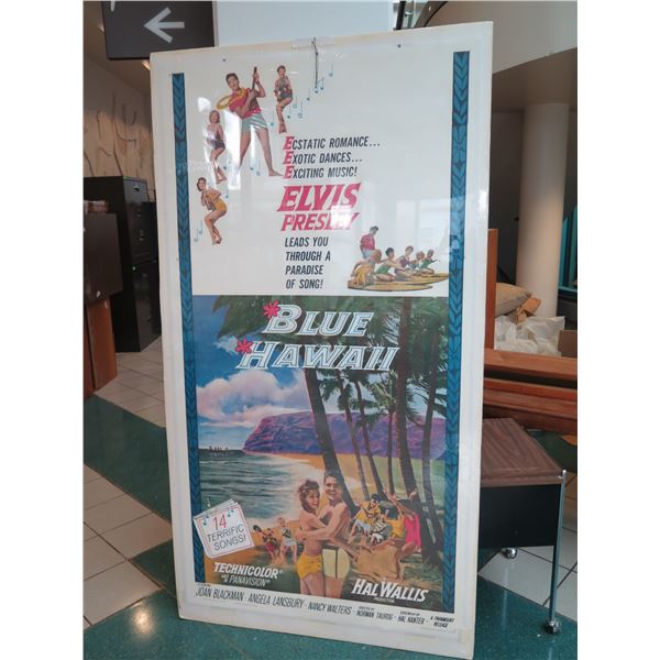 Very Large 1961 Blue Hawaii 3-Sheet Poster on Linen Backing 84" x 46"