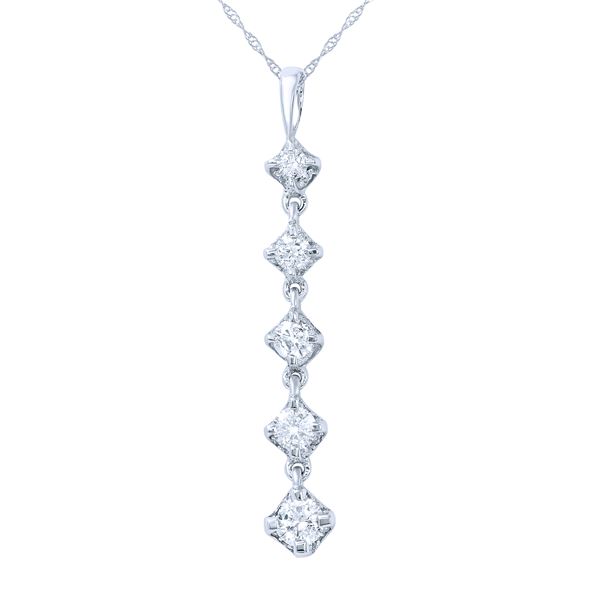 Natural 0.75 CTW Diamond Necklace 14K White Gold - REF-114X3T
