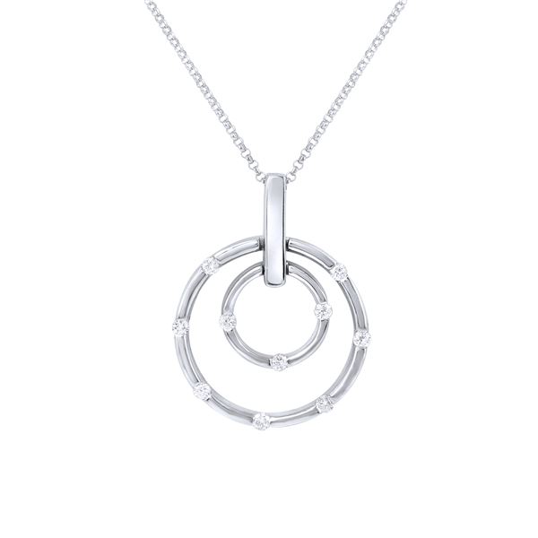 Natural 0.31 CTW Diamond Necklace 14K White Gold - REF-71Y3N