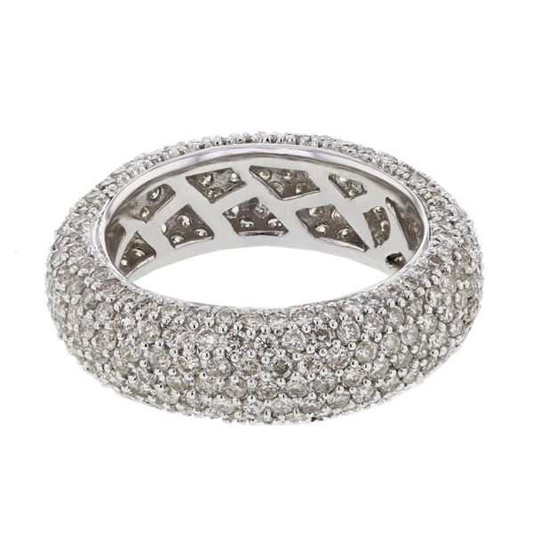 Natural 3.01 CTW Diamond Ring 14K White Gold - REF-200M7F